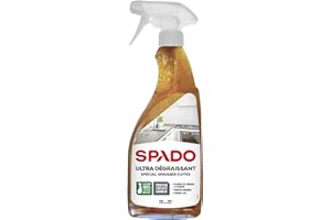 SPADO - Ultra dégraissant- Spécial graisses cuites - Formule gel - contact alimentaire, non corrosif - Toutes surfaces - Parfum zeste agrumes - 750 ML - Fabriqué en France