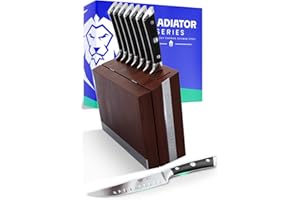 DALSTRONG Steak Knife Folding Block Set - 8 Pc - 5" Straight Edge Blade - Gladiator Series - Forged High-Carbon German Steel - Modular Storage Block - Black G10 Handle - NSF Certified
