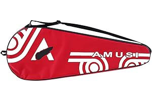 haozaikeji Racket Bag for 2 Badminton Waterproof Oxford Cloth Professional Badminton Cover Portable Rackets Carry Case Shoulder Bag Sports Gym Equipment Fits for Women Men, Black Red, Length 70cm