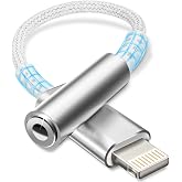 Esiposs Lightning to 1/8" Jack Adapter [MFi Certified] | Adapter Headphones i Phone HiFi Adapter i Phone Headphones Compatibl