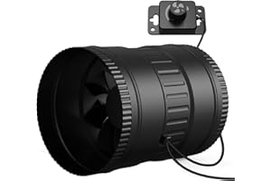 Brogachy 150mm Ventilateur Extracteur en Ligne 452 m³/h Ventilation Extracteur Air 20W avec Contrôleur de Vitesse Cave Humide, Garages, Culture Hydroponique Tente,Salle de Bain.