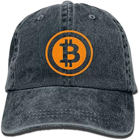Bitcoin Logo 2017 Washed Retro Adjustable Jeans Caps Bill Cap For Women And Men -  NAVY - 