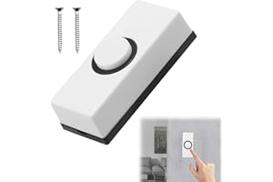 CENCERY Doorbell Button Wired Door Bell Button Wired Bell Push Universal Wired Doorbell Push with 2Pcs Screws Weatherproof Plastic Door Bell Push Fits Most Doorbell Chimes for Home Garage Warehouse (White)