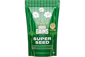Grass Gains Lawn Seed 1KG – Premium Grass Seeds Fast Growing for Patch Magic Lawn Repair, Shady Areas, Pet and Child-Friendly Gardens – Organic Grass Seed for All Types, UK Climate