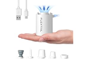 FLEXTAILGEAR Mini Pump 2024, pompa ad aria elettrica da 4kPa per materasso ad aria per il gonfiaggio e lo sgonfiaggio, pompa da campeggio ricaricabile per letto ad aria