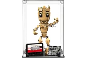 GUANGZHOU Vitrine pour Lego Je s'Appelle Groot, Vitrine en Acrylique pour Lego 76217 (NON Inclus Le Modèle), Taille: 19x15x35cm (Version Classique)
