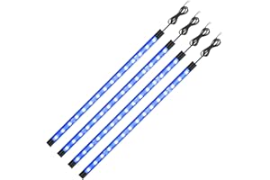 YM E-Bright Luci LED per carrello da golf blu Luci di striscia a led sottoluce per barche marine Moto Kayak Interni Esterno 5050 Chipset 15SMD Impermeabile IP67 DC 12V (confezione da 4)