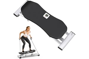 PASYOU Balance Board Ski Simulator ,Tavoletta Propriocettiva con Bande di Resistenza, Allenatore di Equilibrio Portatile Wiggle con Schermo LCD, Capacità 136 kg, Allenamento Completo del Corpo