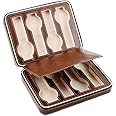 Watch Travel Case Storage Organizer Box,Portable 8 Slot Leather Watch Zippered Storage Organizer Case
