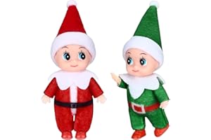 YAJIMAOY Bambola Elfo di Natale, 2 Pezzi Bambole Elfo Piccolo Elfo di Natale, Elfi di Natale Regalo di Natale Calza Stuffers (B)