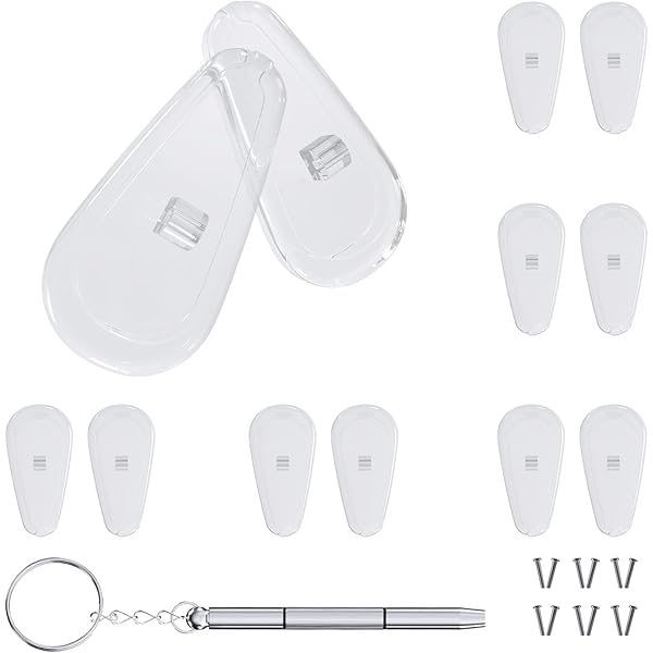 20x D Shape Soft Silicone Nose Pads Screw In Fix Repair Eyeglasses - Foto 11