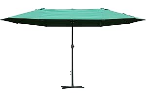 SOLD BY MHSTAR Outsunny 4.6m Garden Parasol Double-Sided Sun Umbrella Patio Market Shelter Canopy Shade Outdoor with Cross Base