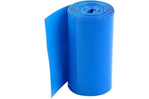 TOAUO Batterie au lithium en PVC thermorétractable, largeur du tube 350 mm, film thermorétractable bleu.