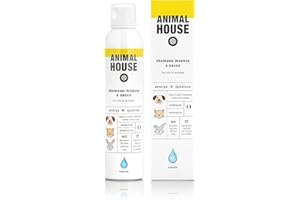 Animal House Shampoo Secco Mousse, Ipoallergenico, Adatto a Tutte Le Razze, Privo di Agenti Chimici, Made in Italy, Nutriente, Naturale, (Naturale)