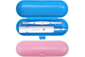 JPGHAHA Portable Electrical Toothbrush Case Plastic Electric Toothbrush Travel Case 21 X 7 X 4 cm Replacement for Oral-B Pro Series Philips Sonicare Universal Electric Toothbrush Blue Pink 2Pcs