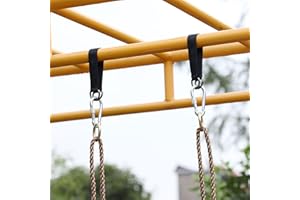 AIBAOBAO 2 PCS Adjustable Tree Swing Straps with 2 PCS Zinc Alloy Carabiners Holds up 1000 lbs, Hammock Straps Kit for Tree Swing Seat, Hammock, Plank (Black, 25CM)