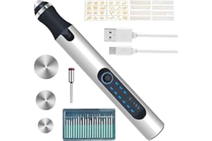 YAASIER Incisione Penna, Penna per Incisione Elettrica Incisioni Penna Portatile USB Ricaricabile Engraving Pen Senza Fili, Incisore Rotante Portatile per DIY Vetro Legno Metallo Pietra Unghie Gioielli