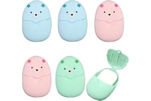 MytaYt 6 Boîtes de Feuilles de Savon Jetables 300 Pcs - Papier Savon Portable pour Voyage, Camping, Randonnée (Vert, Bleu, Rose)