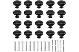 KAILEE 20PCS Pomelli Mobili Neri Pomelli Porta Manopole per Armadio per Cucina Pomelli per Mobili Moderni Pomolo Porta +2 Viti 22mm/30mm