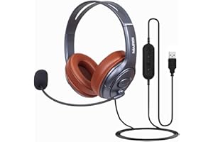 Mairdi Cuffie USB con microfono per computer portatile Skype Zoom videoconferenze stereo PC per Business Office Callcentre Microsft Teams, Pro Mic per riconoscimento vocale Dragon Nuance