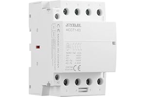 JOYELEC Haushalt -Wechselstromschütz, 4P 63A 4 Schließer（4NO）, automatisches AC220V/230V, 50/60Hz, 4-polig,35mm DIN-Schienenmontage