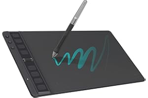 HUION Inspiroy 2 M Tablette Graphique, Stylet Numérique PW110, 8 Touches de Raccourci + 3 Touches de Groupe + 1 Curseur, Idéal pour Dessiner, Étudier et Travailler à Domicile - 8.7 x 5.4 Pouces - Noir