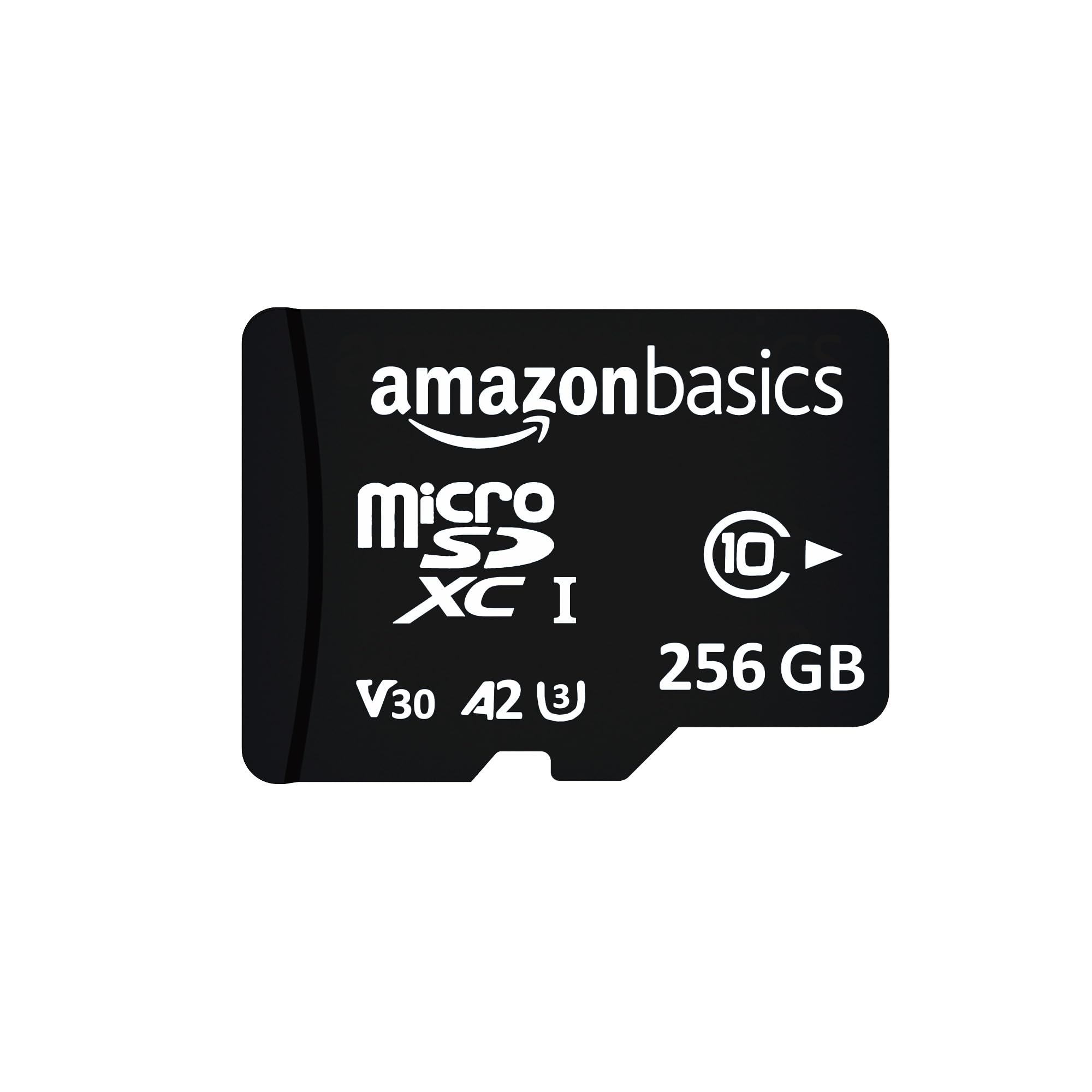 Amazon Basics 256 GB Micro SDXC Memory Card | 180 MB/s Read | Memory Card for 4K Video on Smartphones, Action Cams and Drones