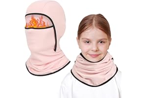 AYPOW Kinder Sturmhaube Winter 6-14, Multifunktional Winddicht Fleece Warm Skimaske Radfahren Gesichtsmaske unter dem Helm, Sturmmaske Mütze mit Halswärmer für Jungen Mädchen, Winter Outdoor Sport