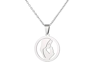 STONHAM Unisex Holy Virgin Mary Stainless Steel Pendant Necklace