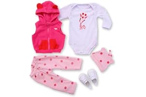 ZIYIUI Bambole Reborn Vestiti Neonato Vestiti Set,Vestiti Reborn 55 cm Adatto a 50 cm - 55 cm Reborn Doll，Set di Cartoni Animati Della Giraffa. Giacca in Morbido Cotone Bambole Reborn Dolls Vestiti