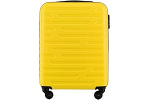 WITTCHEN Maleta de Viaje Equipaje de Mano Maleta de Cabina Maleta de ABS con 4 Ruedas giratorias Cerradura de combinación Asa telescópica A-Line II Line Tamaño S Amarillo