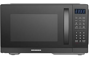HEINNER HMW-MD25DBK Mechanischer Mikrowellenherd, 25 l, 800 W Aufsatz-Mikrowelle mit 5 Leistungsstufen, Timer, Auftaufunktion, schwarzes Finish, 28,5 cm Drehteller, 3 Jahre Garantie (Dark Black)