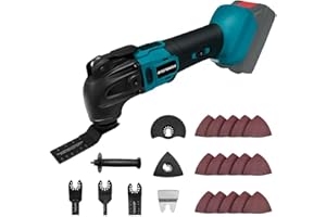 BYCPOWER Akku-Multifunktionswerkzeug Satz für Makita Akku 18V Li-Ion, 23 Zubehör Multitool Oszillationswerkzeug mit 6 Variablen Geschwindigkeiten,Bürstenlos Motor, zum Schneiden,Bohren(ohne Akku)