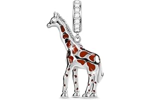 GNOCE Charm Pendentif de Girafe en Argent Sterling 925 "Independent and Noble Charm Perle Compatible avec Bracelets et Colliers Cadeau de Noël pour Femme