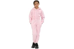 Towelbay 2 Piece Kids Girls Tracksuit Hoodie Jogging Bottom Loungewear Active wear Kids and Teenagers Crop Tracksuit Set Casual -7 to 14 Years