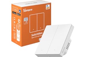 SONOFF Zigbee Smart Light Switch, Requiert SONOFF Zigbee Hub, Smart Switch, Sans Neutre ou avec Neutre, APP Remote Control, Zigbee Switch ZBM5 86-Type, 2 Bouton