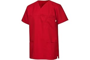 Clinotest Schlupfkasack „Anna/Anton“ – Unisex Kasacks Damen Pflege – 50% Polyester, 50% Coolcel, atmungsaktiv, Faltkragenhemd mit V-Ausschnitt, 1 Brust- & 2 Seitentaschen, hoher Komfort