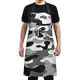 FRODOTGV Grembiule militare mimetico da uomo, con 2 tasche, impermeabile, regolabile, da cuoco, resistente all'olio, per giar