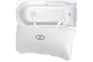 FICTORY Nadmuchiwana poduszka do wanny, antypoślizgowa, do domu, spa, nadmuchiwana poduszka do kąpieli z przyssawkami, głowa i plecy, ramiona, odpoczynek do wanny z hydromasażem