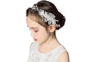 IYOU Fascia per capelli da principessa con cristalli motivo floreale per comunione per fiori e damigelle d'onore