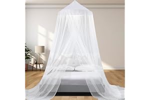 Ajuanbazha Großes Moskitonetz Bett, 60 * 250 * 100cm für Doppel und Einzelbett, Feinmaschiger, Reisefreundlicher Betthimmel mit Klebehaken, Ideal für Den Innenu nd Außeneinsatz