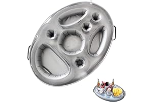 peiyee Porte-gobelet Gonflable Flottant, Bar Flottant pour Piscine, Bar de Piscine Porte-Boissons et Collations, Grande Capacité pour Piscine d'été en Plein Air Plage Piscine Party Spa