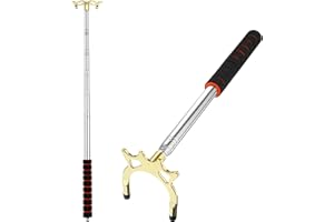 Skylety Pool Cue Snooker Stick Pool Table Accessories Retractable Billiards Cue Rest with Removable Brass Bridge Head