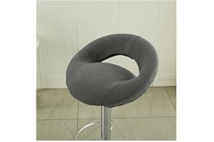 Mswborml Swivel Bar Stool Chair Covers with Hollow Backrest 4/2PCS, Anti-Slip Kitchen Bar Stool Chair Seat Covers Curved Lower Back, Round Bar Stools for Kitchen Island Seat Covers Washable,I,2PCS