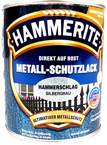 1 Liter Hammerite Metallschutzlack silbergrau Hammerschlag