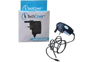 iTechCover® 3 Pin UK Mains/Wall Charger Cable Lead for NVIDIA SHIELD Tablet K1 Tablet / (Micro USB) - CE - ROHS - UK Approved