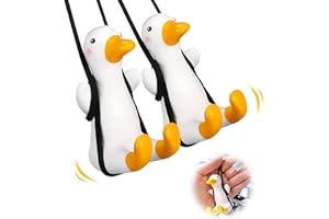 NITAIUN 2 Piezas Columpio Pato para Coche，Colgante Lindo del Espejo Retrovisor Volador del Pato del Columpio,Accesorio de Decoración para Auto