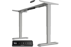 Desktronic Höj- och sänkbar skrivbordsram - Skrivbord höjdjusterbart elektriskt med tyst dubbelmotor & pekskärm - Hög lastkap
