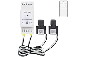 PAWMATE Moniteur d'énergie intelligent - Conforme à Tuya, monophasé, tension en temps réel, courant, facteur de puissance et mesure active de la puissance, contrôle par application mobile, support vocal Alexa