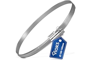 VIOKS Schlauchschelle 130-150mm Ø Chromstahl W2 Rohrschelle 150mm Lüftungsrohr/Waschmaschinen Schelle/Schlauchschelle/Schelle für Pool Schlauch/Schlauch Befestigung/Abluftschlauch 130mm